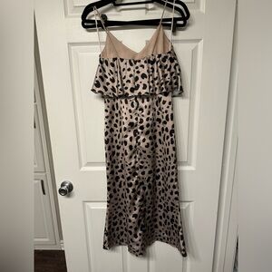 Cheetah print midi slip dress